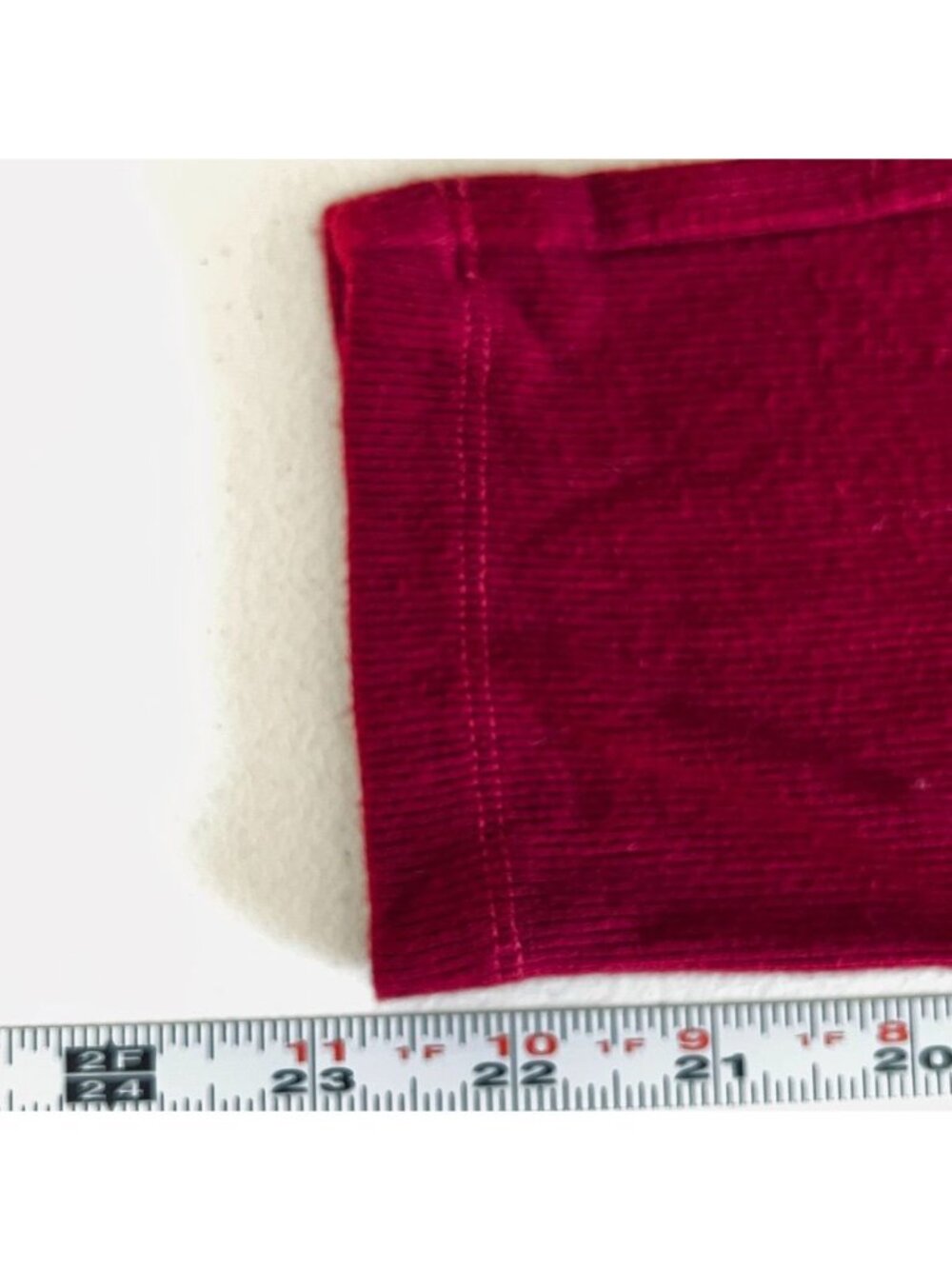 Oxblood Red Ribbed Long Sleeve Soft Stretch Fitted Layering Tee Minimalist Sz S - Picture 9 of 11